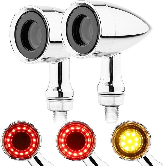TSUNG Universal Motorcycle LED Turn Signals Lights Small Bullet Front Rear