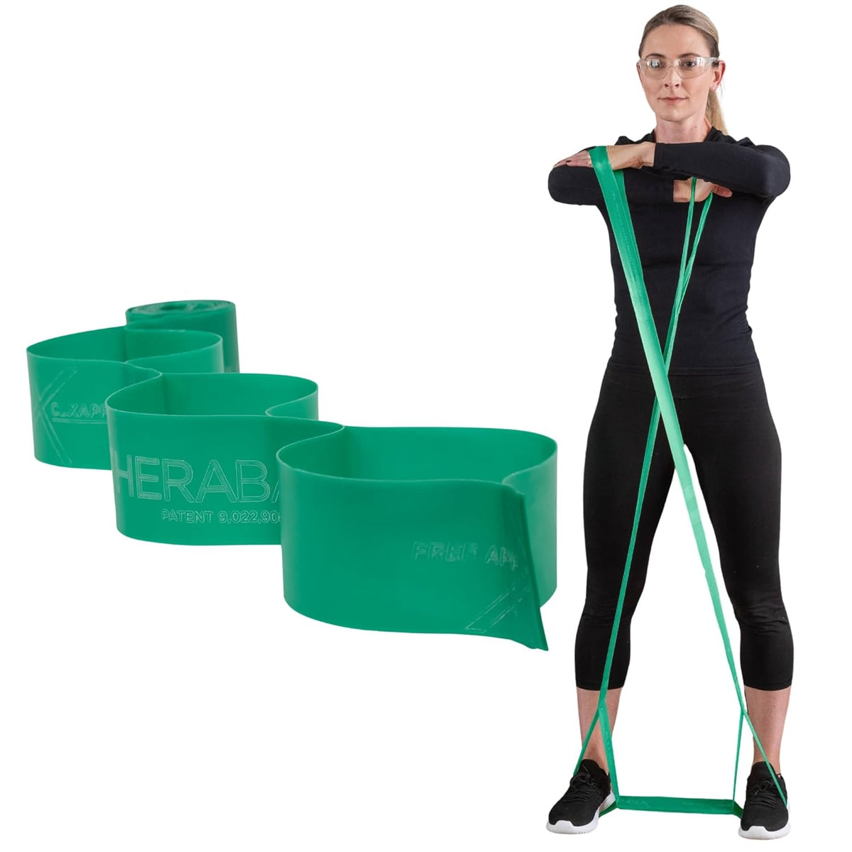 TheraBand CLX Resistance Band - 5-Foot Heavy Green Loop Band for Exercise, Mobility & Rehab
