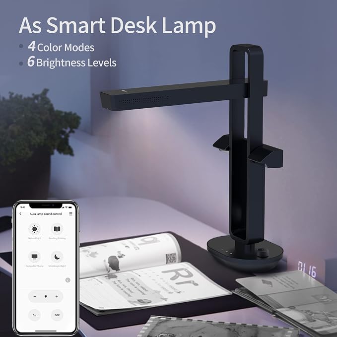 CZUR Aura Pro Book & Document Scanner, Capture A3 & A4, Auto-Flatten & Deskew