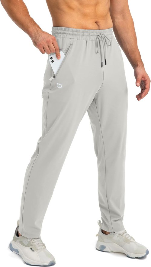 G Gradual Men's Athletic Sweatpants - Tapered Joggers with Zipper Pockets for Workout & Running