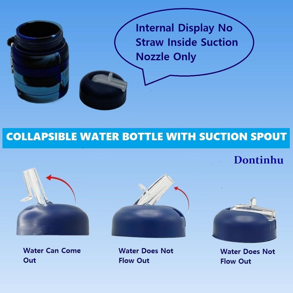 Skiennix Collapsible Water Bottles - 16oz Portable Silicone for Travel | Black & Green 2-Pack