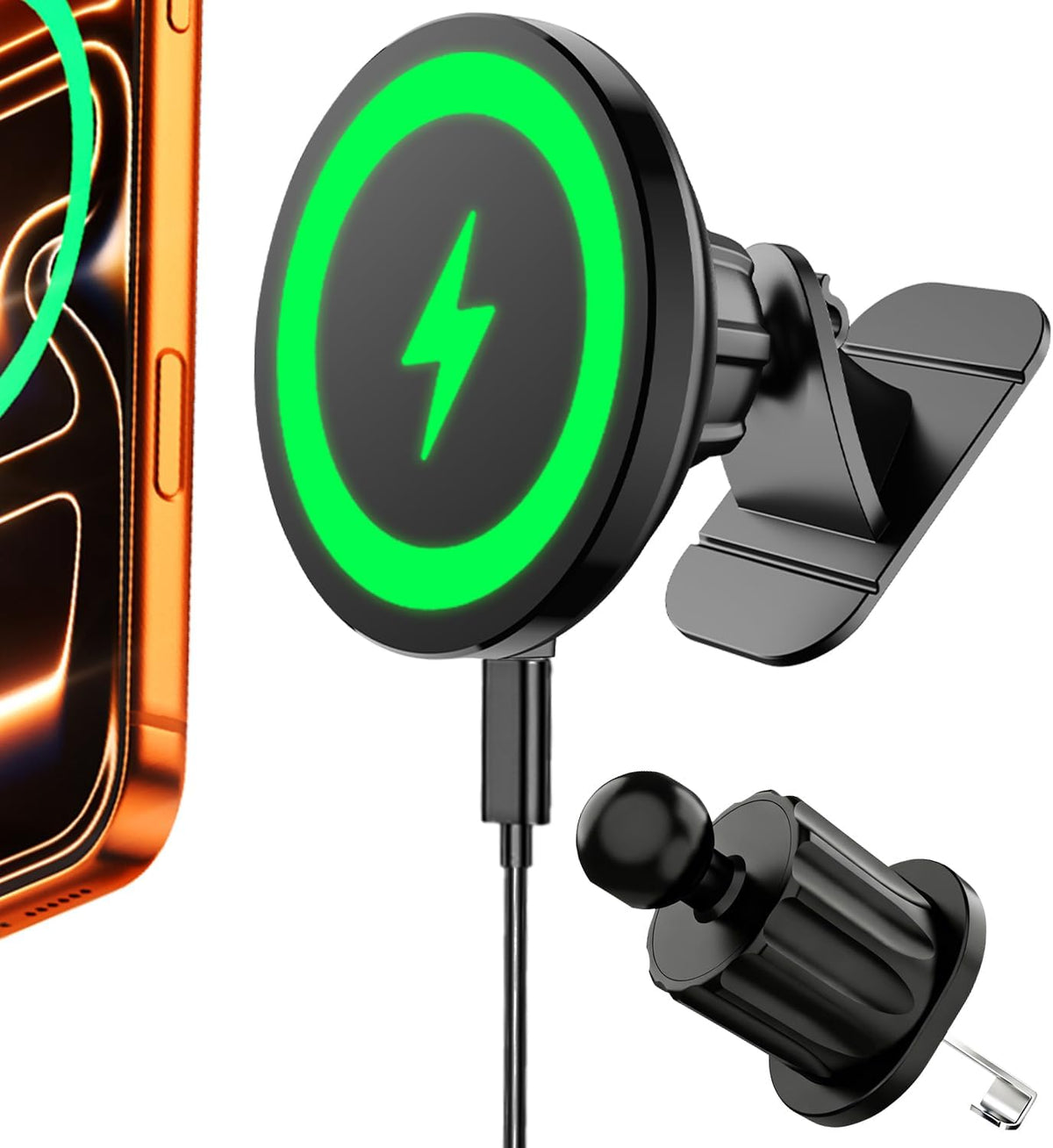 for MagSafe Car Mount Charger 15W Fast Magnetic Wireless Car Charger Holder