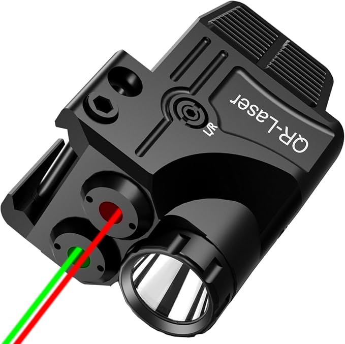 Red Green Purple Blue Laser Light Combo, 800 Lumens Tactical Flashlight Laser
