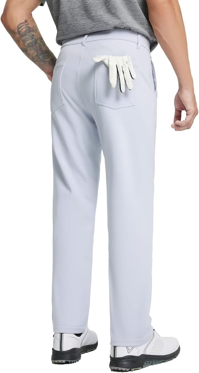 M MAELREG Golf Fleece Lined Pants Men Softshell Water-Resistant Workout Casual Outdoor Hiking Insulated Winter Pants for Men