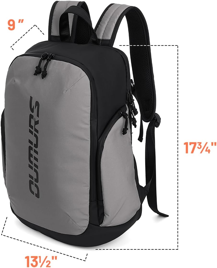 Oumurs Reflective Backpack - 1800D Water-Resistant Oxford Cloth | Ideal for Travel, Cycling & Work - Black