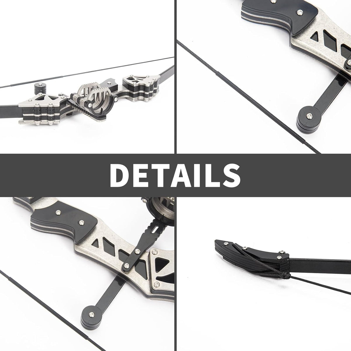 Skiennix Mini Compound Bow Set - 5.9"/7.2"/18.7" with Arrows | Left & Right Hand for Hunting & Practice