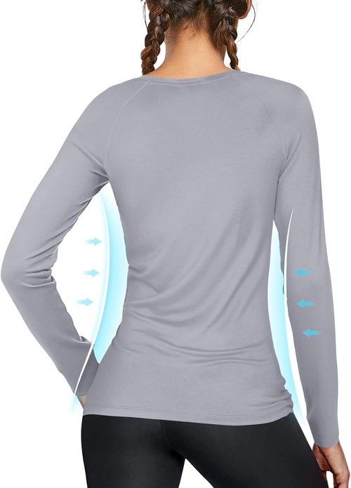 Isnowood Women's Sun Protection Long Sleeve Shirt - UPF 50+ UV Rash Guard for Outdoor Activities