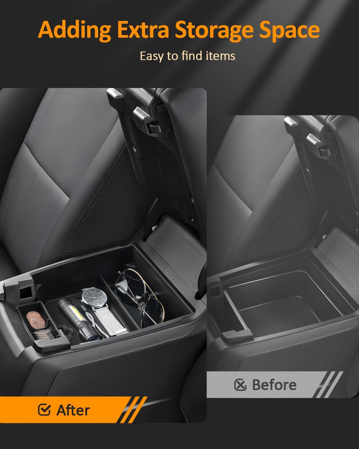 CDEFG for Chevrolet Colorado(2023-2026)/GMC Canyon (2024-2026) Center Console Organizer Tray Armrest Storage Box Insert Arm Rest Organizer for Colorado/Canyon Accessories