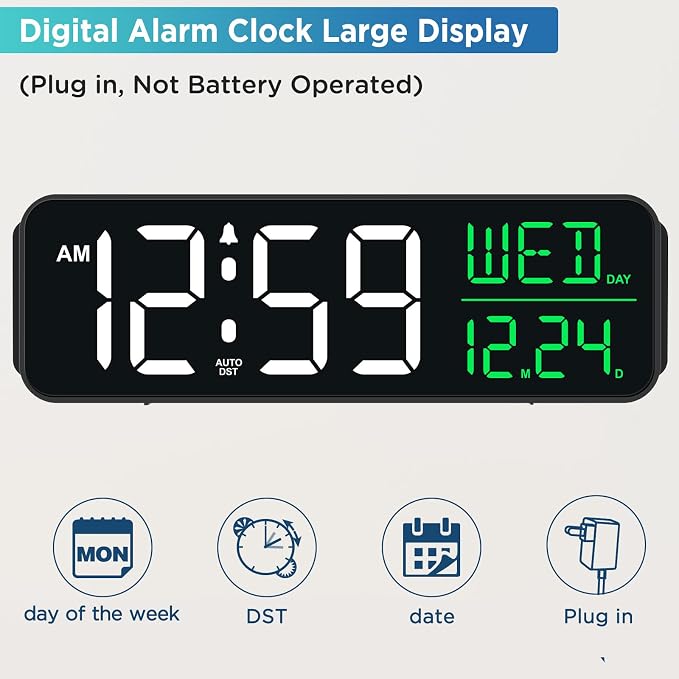 Peakeep Large Display Digital Alarm Clock