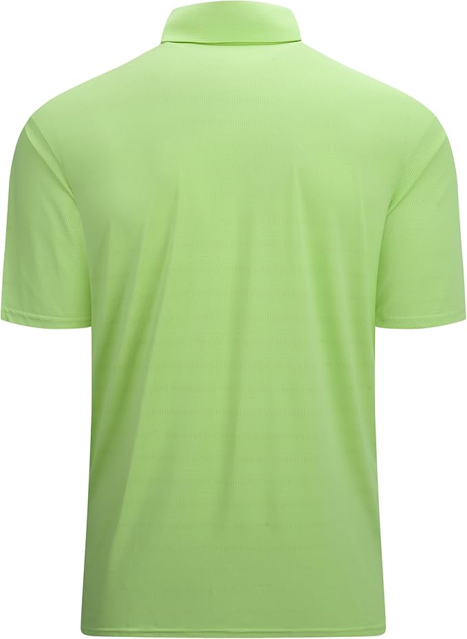 Esabel.C Jacquard Golf Shirts for Men Moisture Wicking Short Sleeve Performance Dry Fit Active Mens Polo Shirts