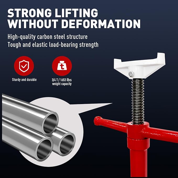 Underhoist Support Stand,¾ Ton Capacity 1650LBS Jack Stand, Bearing Mounted Spin Handle,Large Base, Self-Locking Threaded Screw,Height Adjustment Under Load,Supports Vehicle Components Support