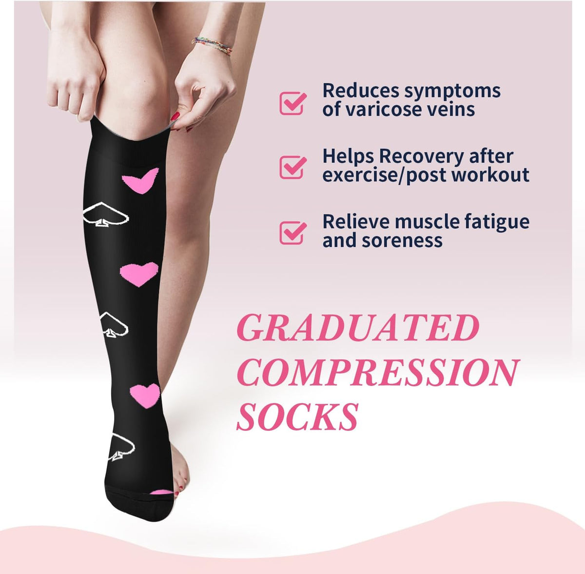 Sooverki Compression Socks - Supportive Knee High Stockings for Circulation | 6 Pairs for Travel & Nurses