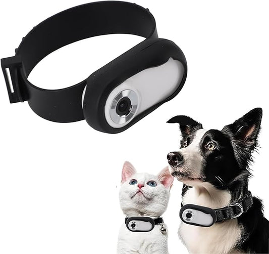 1080P Dog Collar Camera, Wireless Pet Camera with 0.96 inch LCD Display, 170° Wide Angle, USB Rechargeable for Dogs Cats