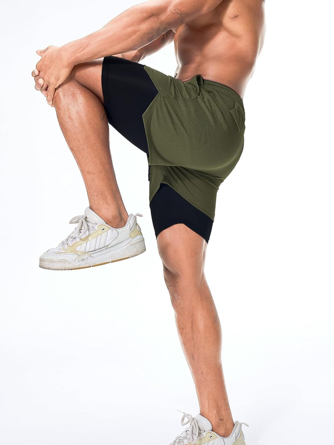 Surenow Men's Athletic Gym Shorts - Quick Dry Lightweight 2-in-1 Running Shorts with Pockets | 3 Pack