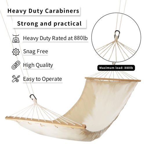 Carabiner Caribeener Clips, 3" Heavy Duty Carabiner for Hammocks, Camping Accessories, Hiking, Keychains, D Shaped Spring Hook Carabiners for Dog Leash, Harness and Key Ring, 880lbs, Black(10 PCS)