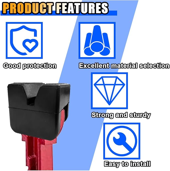 Jack Pad Adapter, Rubber Floor Jack Stand Pads, Universal Heavy Duty Slotted Frame Rail Pinch Weld Protector (4Pcs)