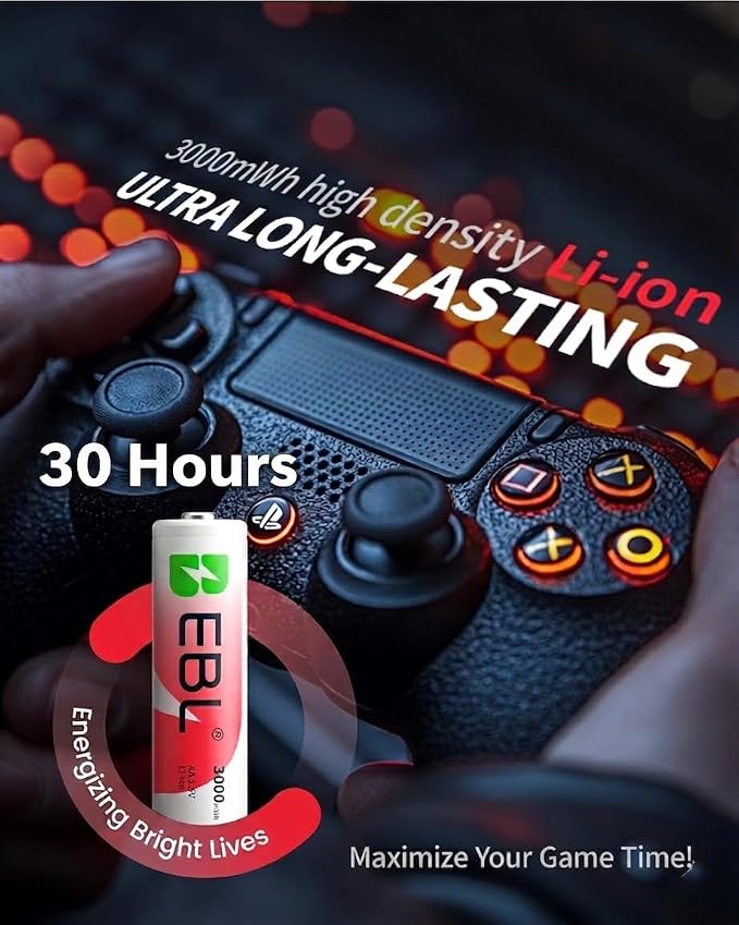 EBL Rechargeable AA Batteries Lithium