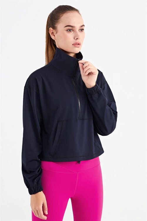 Altiland Half Zip Pullover | Cropped Long Sleeve Jacket for Women - Perfect for Workout & Yoga