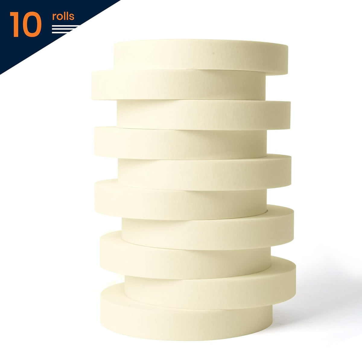 TAPEBEAR General Purpose Masking Tape - 0.7 Inches x 60 Yards | Beige Painters Tape for DIY Projects, 10 Rolls