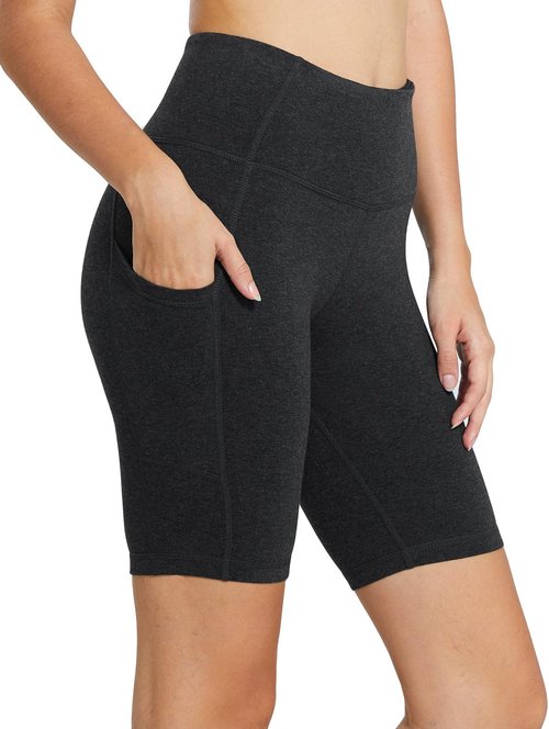Baleaf Women's High Waist Biker Shorts - Comfortable Spandex Workout Shorts with Pockets | 8"/5"/3" Sizes