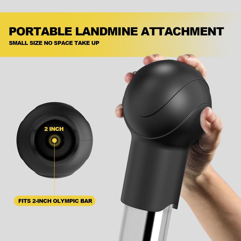 POWER GUIDANCE Landmine Attachment for Barbell - Landmine Attachment for 2 Inch Olympic Bars, for Home Gym Strength Training, Barbell Attachment Rowing Platform Landmine T-Bar Rowing (Black)