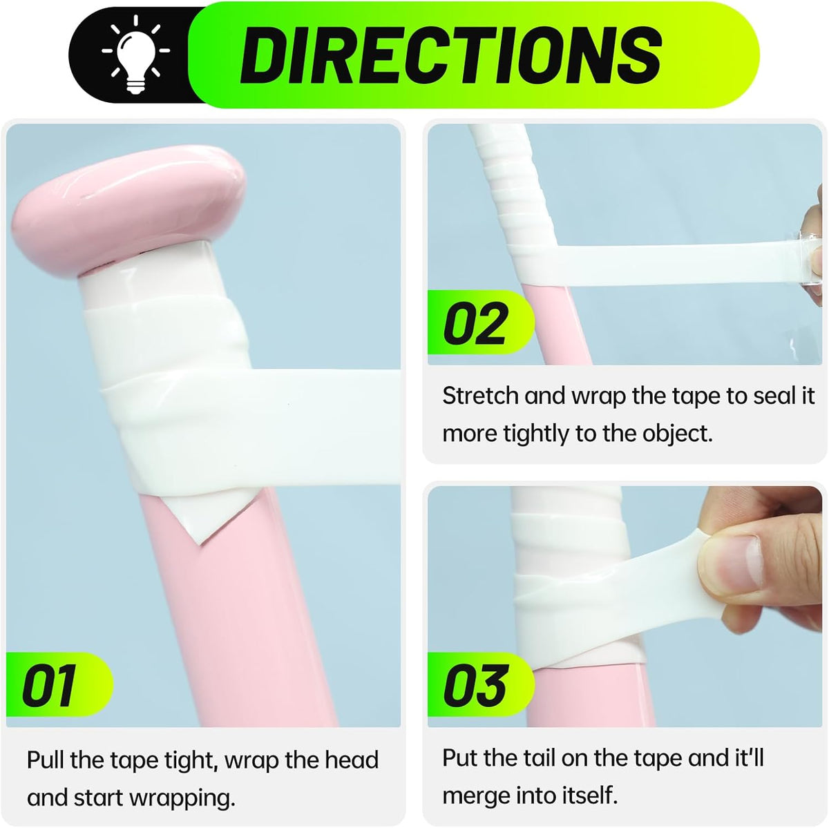 PHIXBEAR Baseball Bat Grip Tape - 1.1mm Self-Fusing Silicone for Enhanced Traction & Shock Absorption