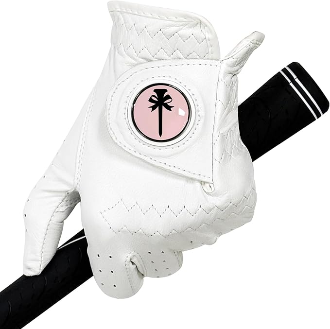 Swig Sip Womens Cabretta Leather Golf Glove Left Hand All-Weather Breathable Design with Ball Marker Ladies Golf Gloves for Training & Golfing