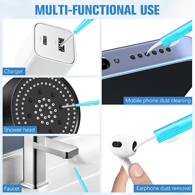 Charging Port Cleaner, Anti-Clogging Mini Brushes & Hook Dual Side Phone Cleaner