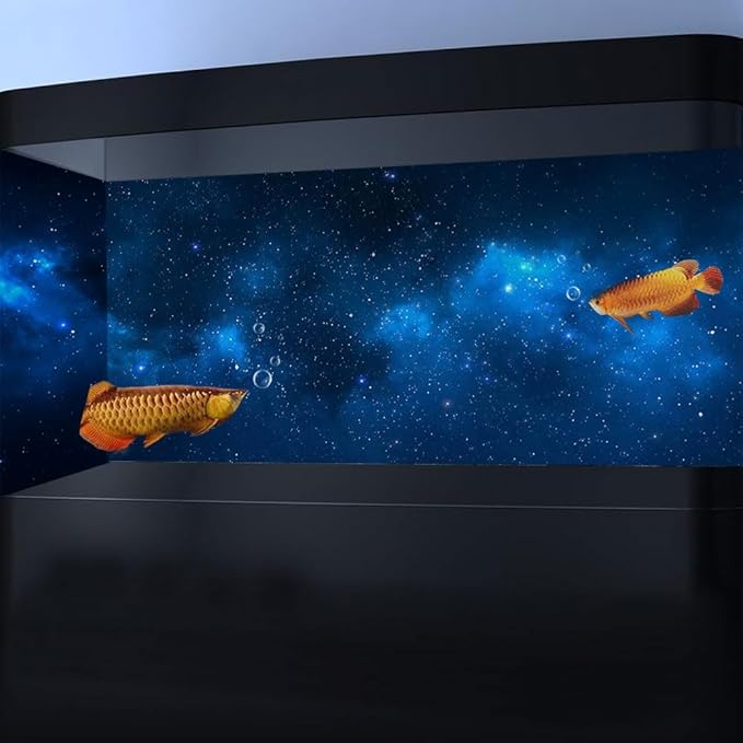 72X24IN Starry Aquarium Background, Art Starry Fish Tank Decorations Background, with 8 EVA Double-Sided Tape