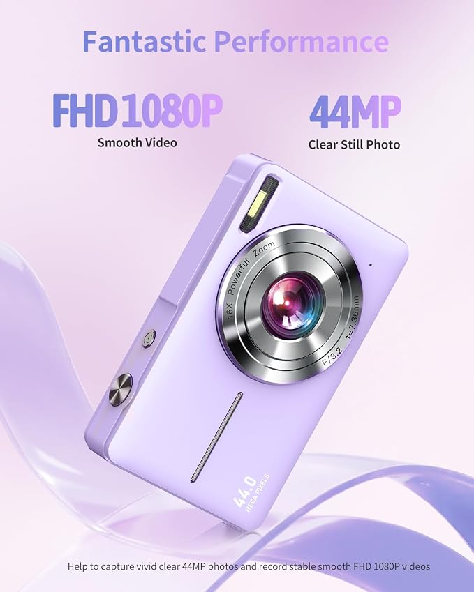 Digital Camera, FHD 1080P Point and Shoot Camera