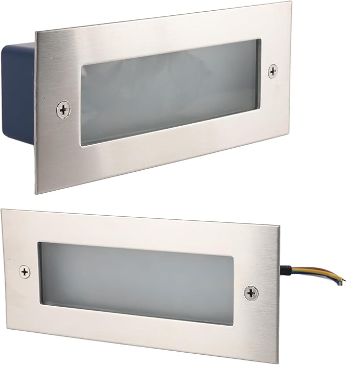 LED Step Light, Step Light, Aluminum Alloy Stair Wall Light 500lm 85 to 265V for Indoor Outdoor Use, 3000K Warm White Light, IP65 Rated, Long Lifespan