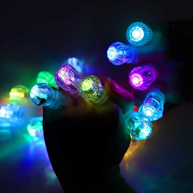 LED Light up Rings, Colorful Led Bumpy Plastic Diamond Rings Toys