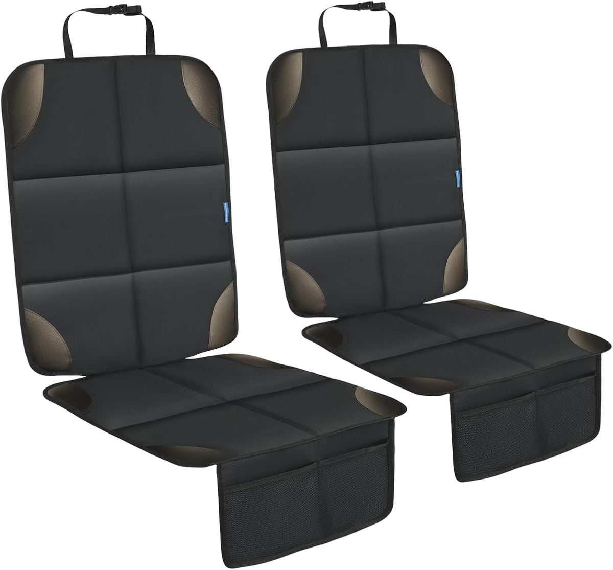 Car Seat Protector for Child Carseat, 1 Pack Protect Car Seat Cover for Baby with Thickest Padding and Non-Slip Padded Backing Mesh Pockets Kids Pets Car Back Seat Protectors(Black)