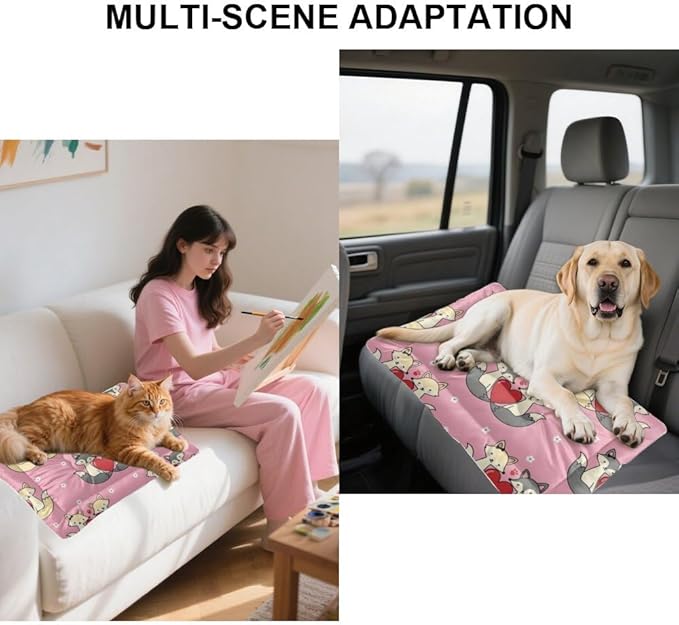 Romantic Fox Pink Puppy Bed Washable Dog Crate Mats Dog Kennel Pad Pillow for Crate Washable Non-Slip Beds for Small Dogs Beds & Furniture Patio Mat Pet Cushion Indoor Outdoor 24X18 Inch