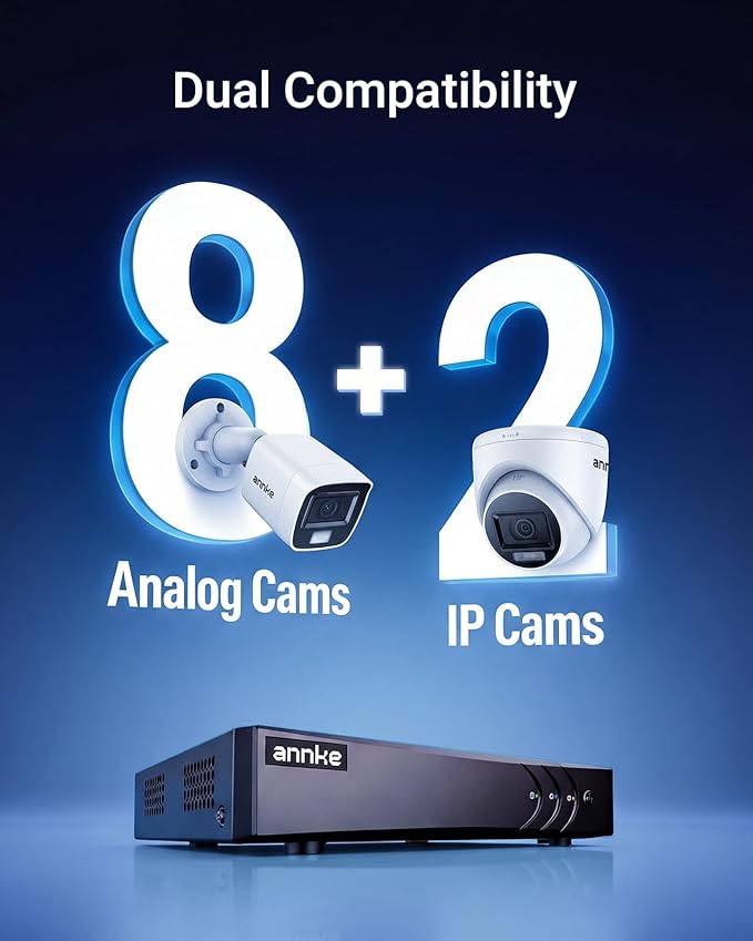 ANNKE 3K Lite 8CH Digital Video Recorder, H.265+ Hybrid 5-in-1 DVR