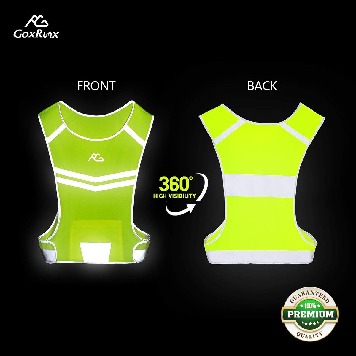 Skiennix Reflective Running Vest - High Visibility Safety Gear for Night Cycling & Motorcycle Riding
