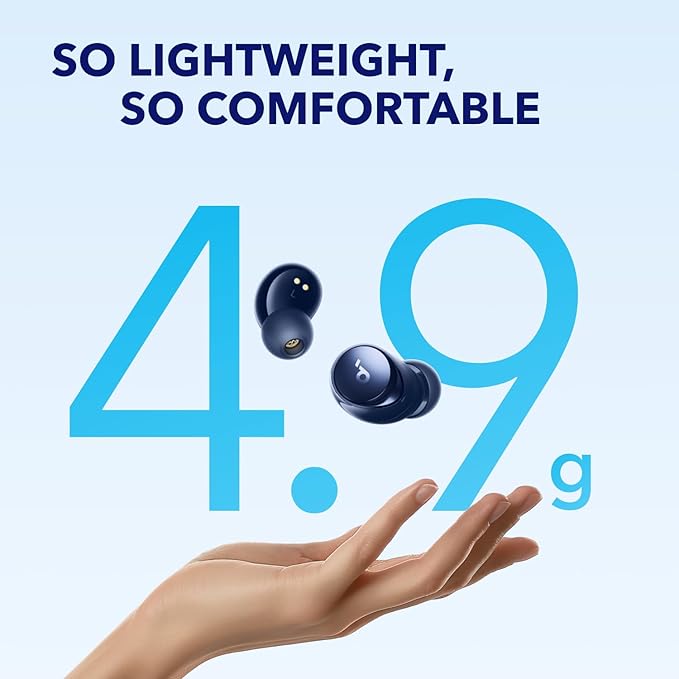Soundcore by Anker Space A40 Adaptive Active Noise Cancelling Earbuds | Reduce Noise by Up to 98%, Ultra Long 50H Playtime, 10H Single Playtime, Hi-Res Sound, Comfortable Fit, Wireless Charge