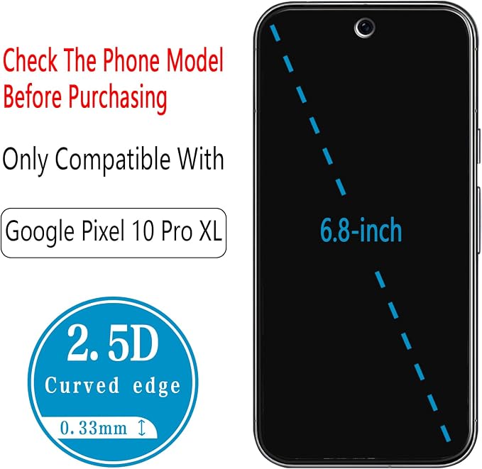 2 Pack Tempered Glass Privacy Screen Protector