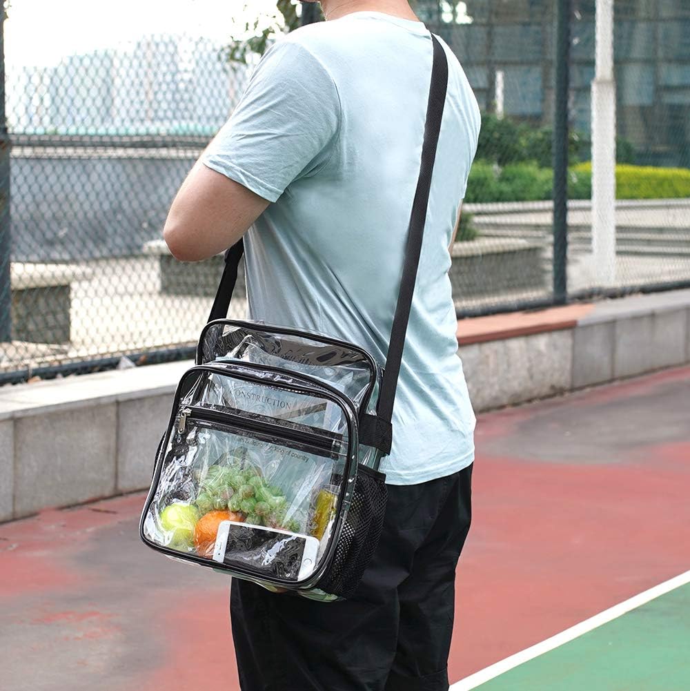 Skiennix Clear Bag - Stadium Approved Crossbody Messenger Shoulder Bag with Adjustable Strap | Ideal for Concerts & Sports Events