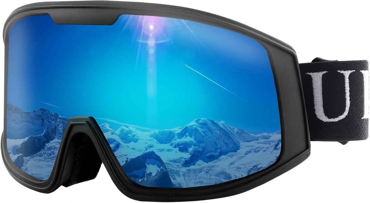 Ukoly Ski & Snowboard Goggles - HD Anti-Fog Lens, UV400 Protection, OTG Design for Men & Women