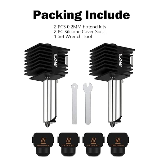 HzdaDeve 2 Pack 0.2MM A1 Mini/A1/A2L Hotend Print Head Hot End Kit Extruder