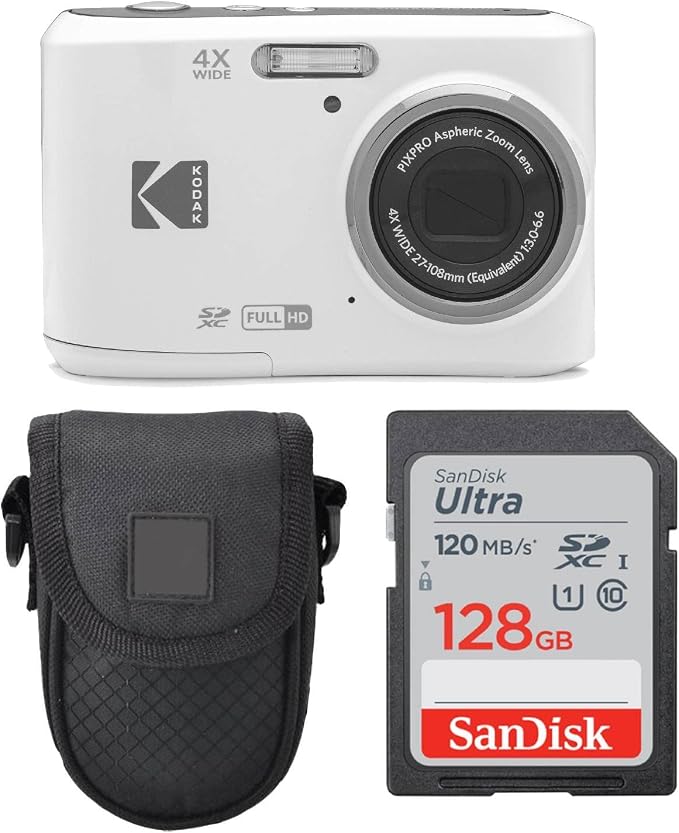 Kodak PIXPRO FZ45 Digital Camera + Point & Shoot Camera Case + Sandisk 128GB