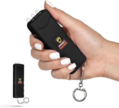 Guard Dog Security Mini Stun Gun Flashlight - Rechargeable Self Defense Keychain | High Voltage Safety Device