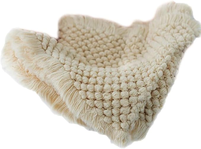 Zeroest Baby Photography Props Basket Braid Wool Wrap Newborn Photo Shoot