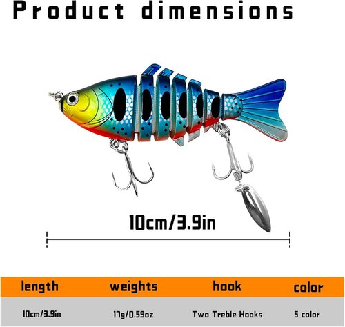 Bionic Fishing Lures - 5 PCS Jointed Swimbait for Lifelike Freshwater Bass & Trout Fishing