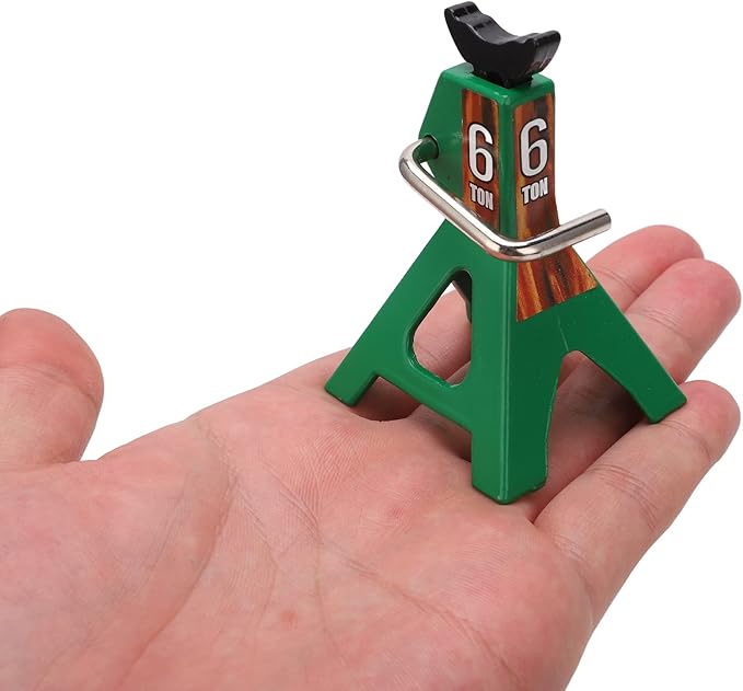 Simulation Jack Stand 75mm~102mm Adjustable Height RC Jack Stand Climbing Car Simulation Decorative Accessory Mini Lifting Jack for SCX10 D90 1/10 RC Car(Green)