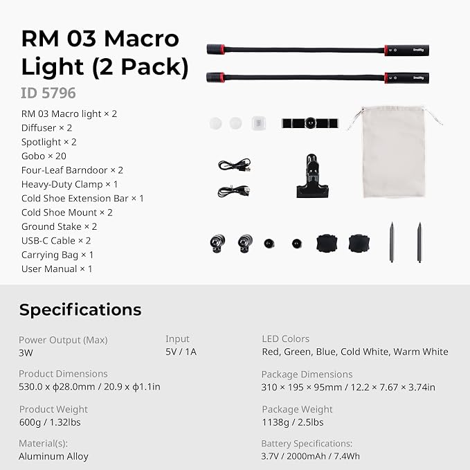 SmallRig RM 03 Macro Photography LED Light