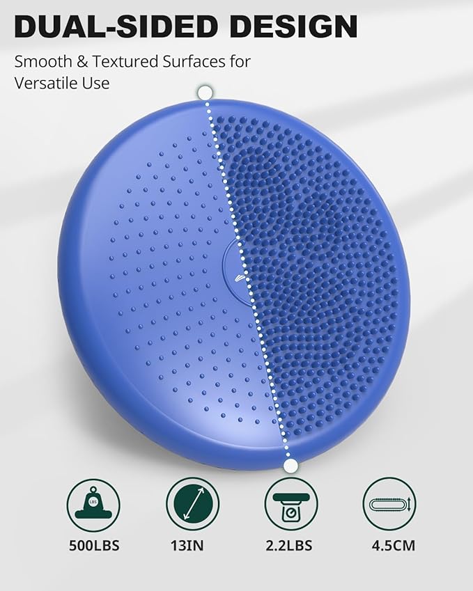Trideer Wobble Cushion Core Balance Disc, Flexible Seating for Classroom Elementary, Wiggle Seat for Sensory Kids, Balance Pad with Inflation Pump
