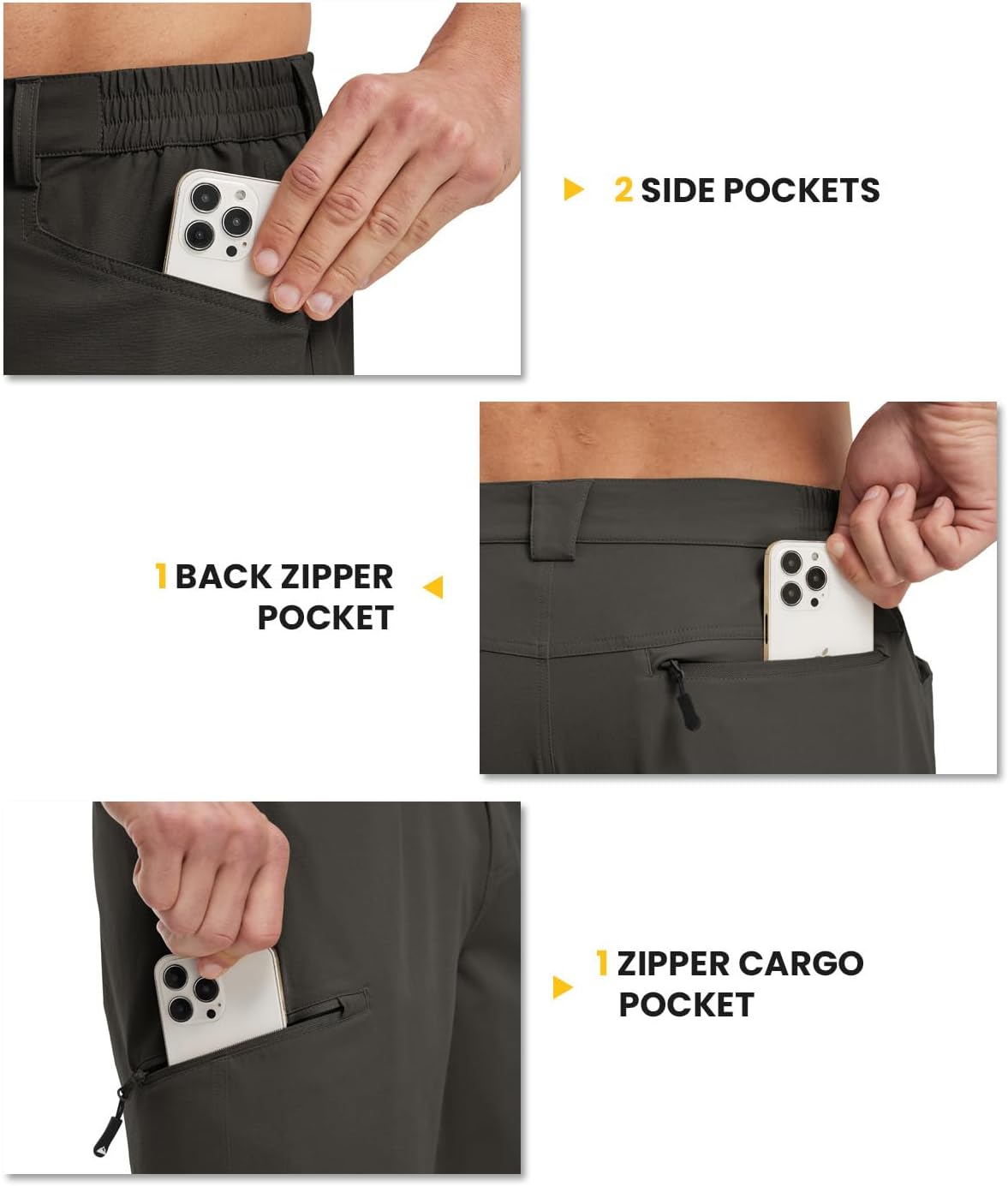 TBMPOY Men's Golf Shorts - Lightweight Quick-Dry Cargo Shorts for Outdoor Travel | 9-Inch, 4 Pockets