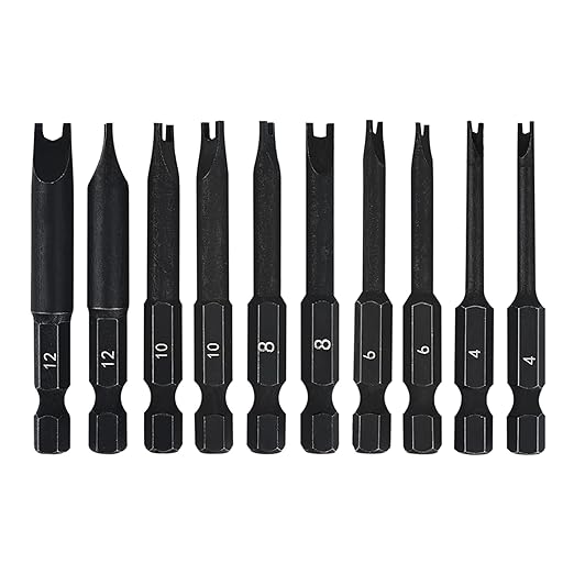 Spanner Bit Set (10 Pack - 2.3" Long Magnetic Heads) Spanner Fork Snake-Eye Security Screwdriver Bit Sizes: 4, 6, 8, 10, 12 (2 of Each Size)